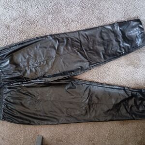 Be-lux Sport Black Faux Leather Joggers